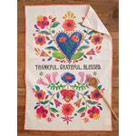  Thankful Grateful Blessed - Cotton Tea Towel - Natural Life