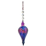 Beaded Blown Glass Painted Baubles - Made In WA - Purple Point