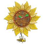 'Bee Sunny' Sunflower Pendulum Clock 