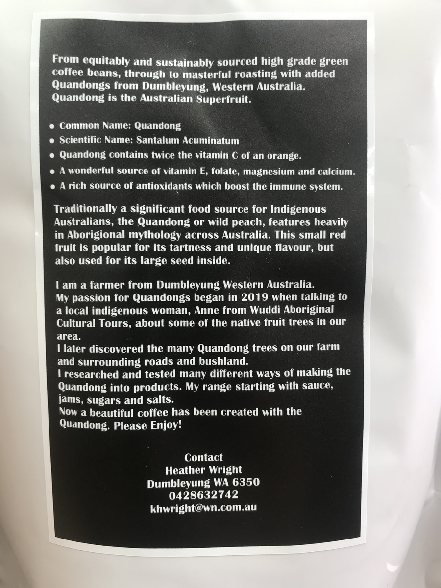 Roasted Quandong Coffee Bean Blend 500g