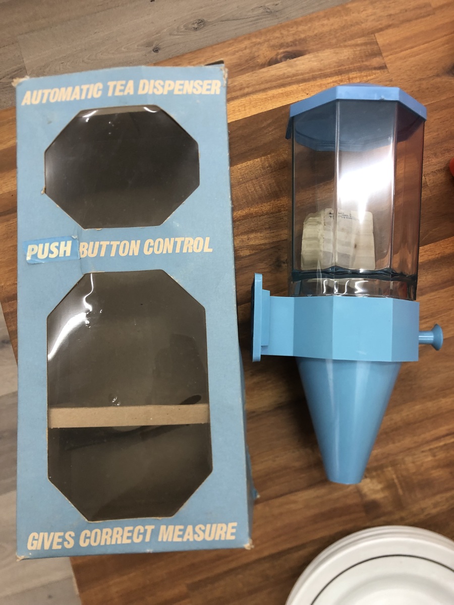 VINTAGE Automatic Tea Dispenser Blue Wall Mounted Unused