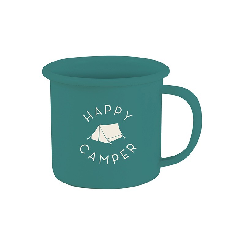 happy camper enamel mug