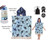 Hooded Kids Beach Towel - Shark