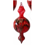Blown Glass Painted Bauble - Made In WA - Red Round Point