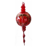 Red Blown Glass Painted Baubles - Made In WA - Twisted Point 