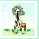 Outback Windmill Greeting Card -Handmade Quilling - Blank