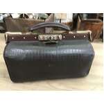ANTIQUE 1920's Solid Leather Gladstone Bag - Small Size - Made in Perth WA
