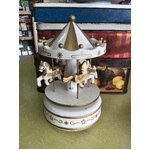 Wooden Musical Carousel - White & Gold 