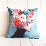 Floral Lady Head | Cushion Cover | 45cm Square