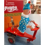 Clown Riding Scooter Tin Toy | Wind Up | Collectable Retro
