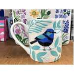 Blue Wren Ceramic Mug | 325 ml | Microwave & Dishwasher Safe | Australian Design