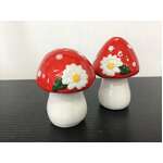 Red Toadstool Mushroom Salt & Pepper Shakers 