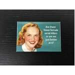 Are There Fewer Female Serial Killers- Funny Fridge Magnet - Retro Humour