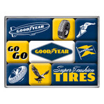 Goodyear Tires Magnet Set | 9 Piece | Nostalgic Art Retro