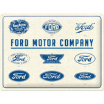 Large Ford Logo Evolution Tin Sign - Nostalgic Art - 30 x 40 cm