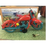 Motorcycle Tin Toy - Wind Up - Red & Blue