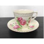 VINTAGE Johnson Bros Pink Rose Tea Cup & Saucer