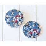 Ceramic Coaster Set of 4 - Australian Native Florals - Teal