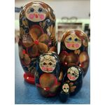 Babushka Red Nesting Doll | Hand Painted in Russia | 5 Set