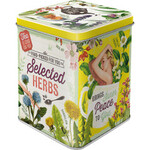 Embossed Tea Tin - Hinged Lid - Selected Herbal Tea 