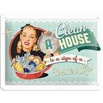 A Clean House is a Sign of a Wasted Life - Tin Sign - Vintage Pin-up Style
