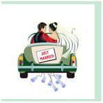 Just Married Wedding - Blank Greetings Card - Quilling
