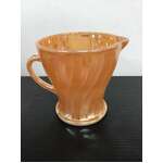 RETRO Peach Lustre Swirl Creamer Jug - Anchor Hocking Glass 
