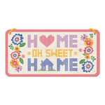 Home Sweet Home Hanging Sign - Metal Cross Stitch Style