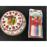 Musical Tin Birthday Cake w Candles - Wind Up Tin Toy 