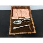 VINTAGE Angora Silver Plated Baby Cutlery in Original Box