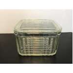 VINTAGE Depression Glass Refrigerator Box | Cheese Butter | Square