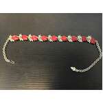VINTAGE Silver Leaf & Red Berry Necklace | Numbered 306
