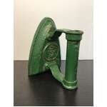 ANTIQUE Cast Iron Clothes Iron | Painted Green 