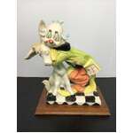 VINTAGE Clown Hugging Donkey Ornament | 20 cm