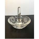 VINTAGE Crystal Ring Holder w Etched Detail 