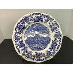 VINTAGE Unicorn Tableware England Blue & White Plate | 22.5 cm
