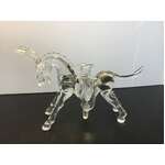 VINTAGE Hand Blown Glass Donkey Ornament | Clear | 10 cm Tall