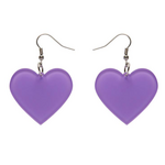 Heart Solid Bubble Resin Drop Earrings | Erstwilder | Essentials Lavender