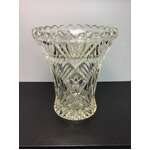 VINTAGE Crown Crystal Vase w Flower Frog | 18 cm Tall