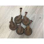 ANTIQUE Castors - Metal and Rubber - Lot of 5