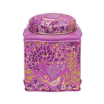 Sara Miller Haveli Design Tea Caddy Storage Tin - Pink Floral - Elite Tins England