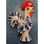 Blue and White Large Magnet Ceramic - Portuguese - Rooster of Luck & Happiness