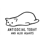 Antisocial Today and Always | Funny Fridge Magnet | Retro Humour