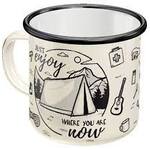 Enamel Camping Mug - Just Enjoy Where You Are Now - Nostalgic Art