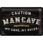 Caution Man Cave - Tin Sign - Nostalgic Art - 20 x 30 cm