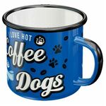 Enamel Mug - I Love Hot Coffee and Cool Dogs - Nostalgic Art