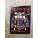 Worship Coffee - Funny Fridge Magnet - Steven Rhodes Retro Humour 
