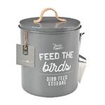 Burgon & Ball Bird Feed Storage Tin - Feed the Birds - Charcoal Grey