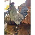 Rooster Grey Ornament - Outdoor Garden Decor - 30 cm Tall