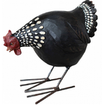 Small Chicken Black - Hen - Garden Decor - 13 cm